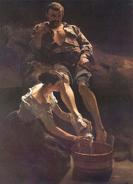 Jacek Malczewski Washing of feet.